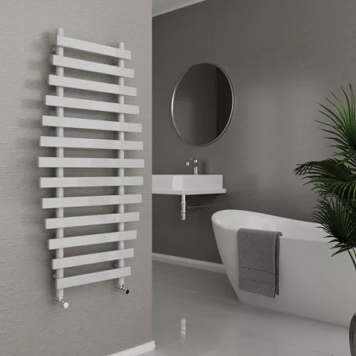 Egyenes radiátor, Wasserburg Ovale White törölközőszárító radiátor 120x60 cm, fehér 20.25926W