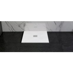   Zuhanytálca, Wasserburg Petra 90x90 cm zuhanytálca, rozsdamentes ráccsal, fehér 21.2505C-90