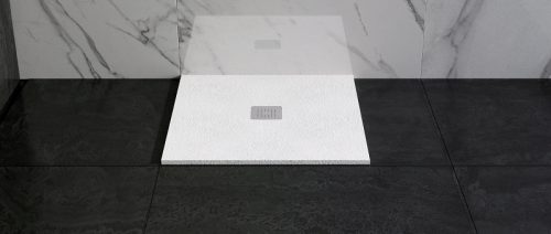 Zuhanytálca, Wasserburg Petra 90x90 cm zuhanytálca, rozsdamentes ráccsal, fehér 21.2505C-90