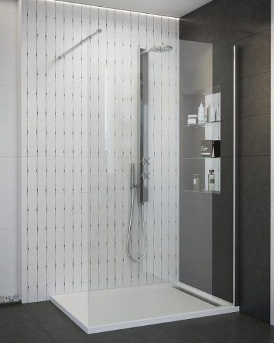 Zuhanytálca, Wasserburg Petra 120x90 cm szögletes zuhanytálca folyókával, fehér 21.2506R-90