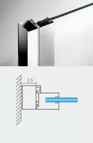Toldóprofil, Wasserburg toldóprofil Wasserburg WB kabin ajtóhoz, 2,5 cm, króm 22.25000