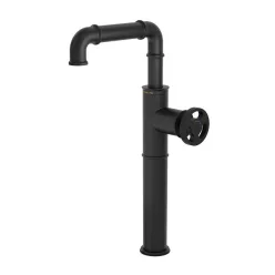   Mosdó csaptelep, Wasserburg Industry egykaros magasított mosdó csaptelep, fekete 25.050.2B