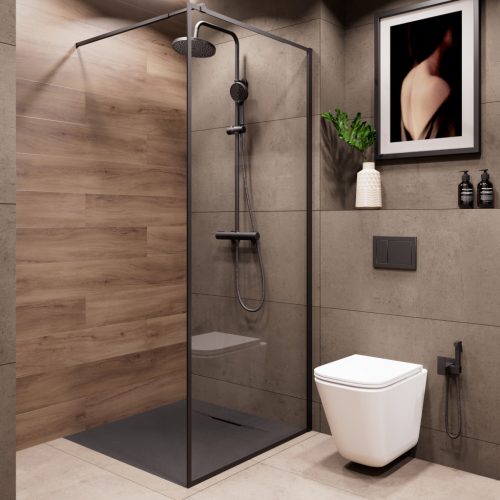 Zuhanytálca, Invena Alvero zuhanytálca, fekete 90x90 AK-7C-909-H