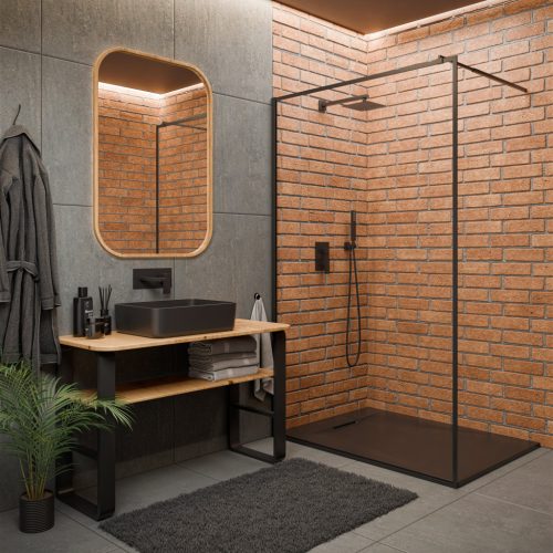 Zuhanytálca, Invena Alvero zuhanytálca, fekete 90x90 AK-7C-909-H