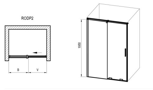 Zuhanyajtó, Ravak Roll RODP2 zuhanyajtó, 100 cm, króm X08VA0C00Z1