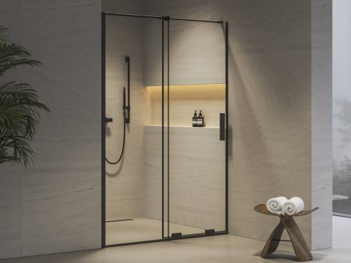 Zuhanyajtó, Ravak Roll RODP2 zuhanyajtó, 100 cm, fekete X08VA0300Z1