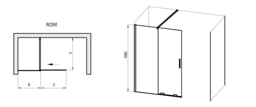 Walk-in, Ravak Roll ROWI zuhanyfal 100 cm, króm X9WVA0C00Z1