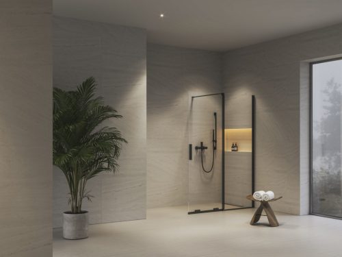 Walk-in, Ravak Roll ROWI zuhanyfal 100 cm, fekete X9WVA0300Z1