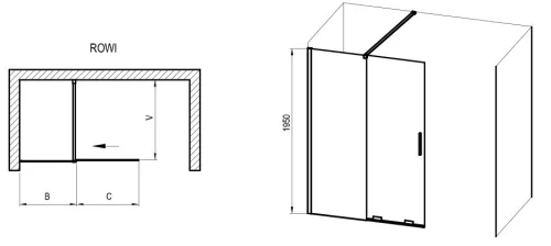 Walk-in, Ravak Roll ROWI zuhanyfal 120 cm, króm X9WVG0C00Z1