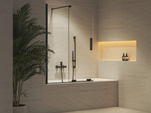 Kádparaván, Ravak Roll ROVS2 kádparaván 100x150 cm, fekete X786A0300Z1