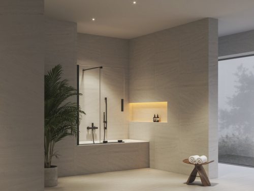 Kádparaván, Ravak Roll ROVS2 kádparaván 100x150 cm, fekete X786A0300Z1