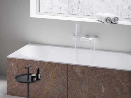 Kádtöltő csaptelep, Ravak Eleganta kádtöltő szettel, EL 022.10WV+S, matt fehér X07S134