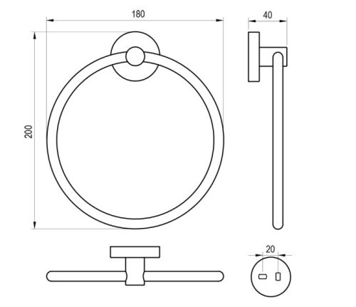 Törölközőtartó, Ravak Kona törölközőtartó KN 300.10WHM matt fehér X07P1314