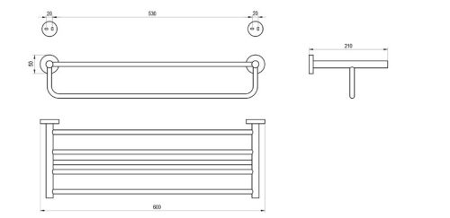 Polc, Ravak Kona törölközőpolc KN 330.10WHM matt fehér X07P1318