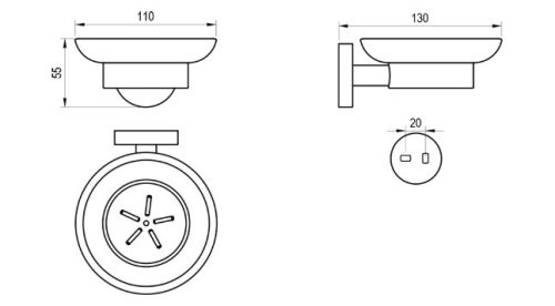Szappantartó, Ravak Kona szappantartó KN 200.10WHM matt fehér X07P1321