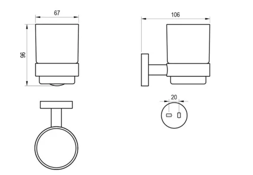 Pohártartó, Ravak Kona pohártartó KN 210.30SSB szálcsiszolt rozsdamentes acél X07P1296