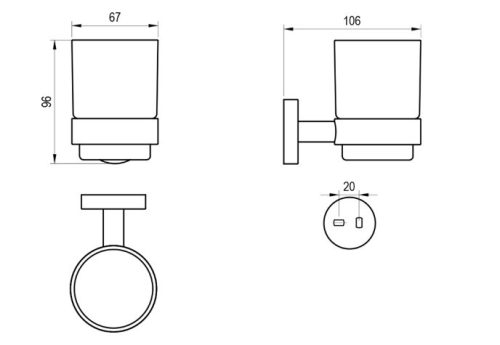 Pohártartó, Ravak Kona pohártartó KN 210.10WHM matt fehér X07P1322