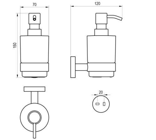 Szappanadagoló, Ravak Kona szappanadagoló KN 231.10WHM matt fehér X07P1323