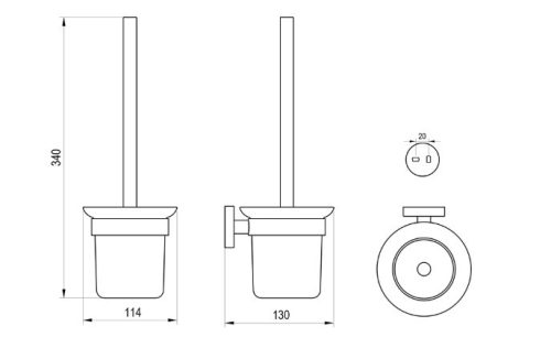 WC kefe tartó, Ravak Kona wc kefe tartó KN 410.10WHM matt fehér X07P1324