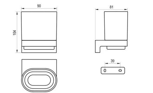 Pohártartó, Ravak Chrome II pohártartó CR II 210.20BLM matt fekete X07P1377