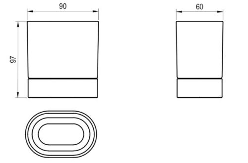 Pohártartó, Ravak Chrome II pohártartó CR II 211.20BLM matt fekete X07P1379