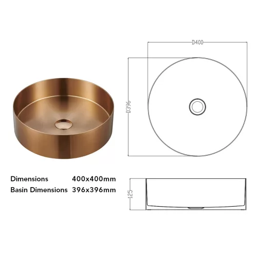 Mosdó, Wellis Marigold pultra építhető mosdó, rose gold 40x12,5 cm WB00559