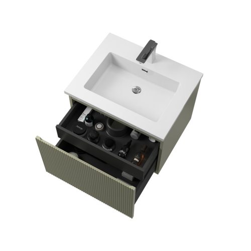 Alsó szekrény, Wellis Varna 60 mosdószekrény, halvány bambuszzöld WB00560