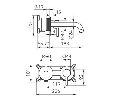 Falba süllyesztett csaptelep, Ferro Ciriculus mosdó csaptelep, szálcsiszolt arany BCK3PABG
