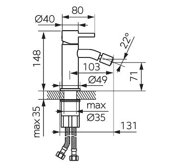 Bidé csaptelep, Ferro Ciriculus bidé csaptelep, króm BCK6