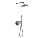 Falba süllyesztett csaptelep, Ferro Ciriculus zuhanyszett, gun metal BCK7PGM-SET1-S