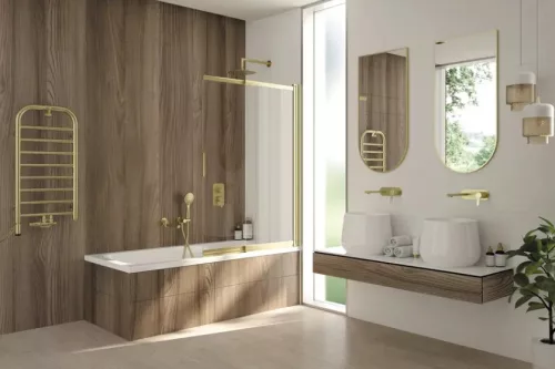 Tükör, Deante Silia tükör függő keretben, szálcsiszolt arany 50x100 cm ADI_R851