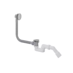   Le-és túlfolyó, Deante Prizma kádszifon click-clack, szálcsiszolt acél NHC_F57B