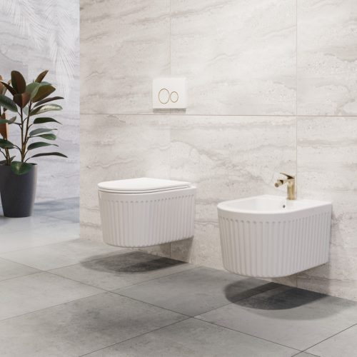 Bidé csaptelep, Invena Alonia bidé csaptelep, szálcsiszolt arany BB-70-009-V