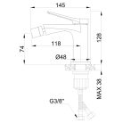 Bidé csaptelep, Invena Alonia bidé csaptelep, szálcsiszolt arany BB-70-009-V