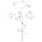 Falba süllyesztett csaptelep, Invena Alonia zuhanyszett, fényes fekete BS-70-004-V