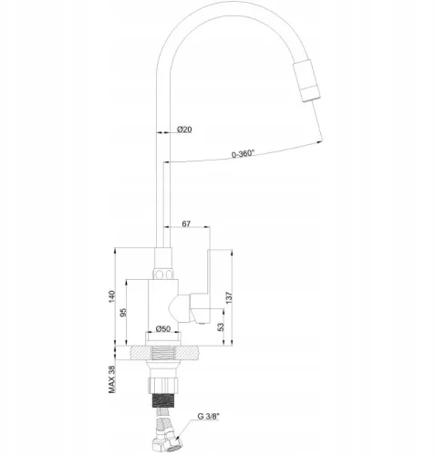 Mosogató csaptelep, Invena Ksanti Slim 2F mosogató csaptelep, fehér BZ-37-002-L