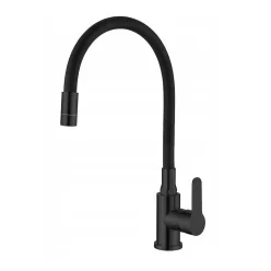   Mosogató csaptelep, Invena Ksanti Slim 2F mosogató csaptelep, inox/fekete BZ-37-I04-L