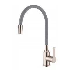   Mosogató csaptelep, Invena Ksanti Slim 2F mosogató csaptelep, szürke/inox BZ-37-I05-L