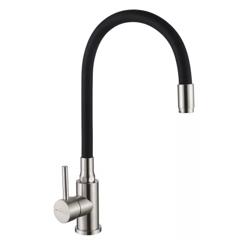 Mosogató csaptelep, Invena Silva mosogató csaptelep, inox/fekete BZ-86-043-L