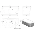 Kád, Invena Glamour kád 170x80 cm, balos AN-02-12L-M