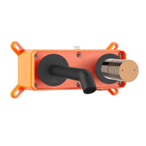 Falba süllyesztett csaptelep, Invena Moonlight mosdó csaptelep, fekete/rózsaarany BP-77-U14-V