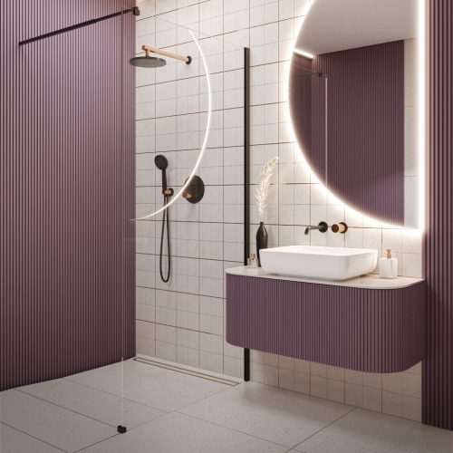 Falba süllyesztett csaptelep, Invena Moonlight mosdó csaptelep, fekete/rózsaarany BP-77-U14-V