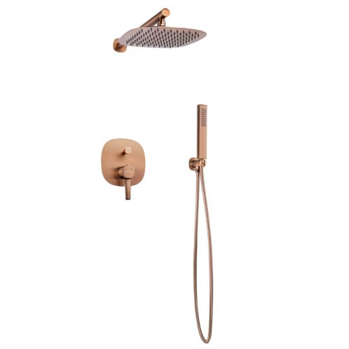 Falba süllyesztett csaptelep, Invena Glamour zuhanyrendszer, réz BS-02-014-V