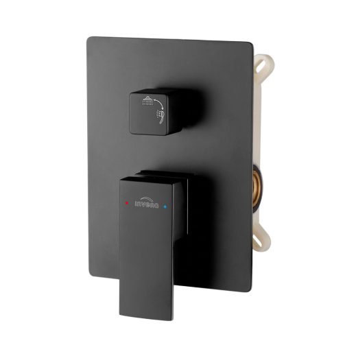 Falba süllyesztett csaptelep, Invena Paros zuhanyrendszer, fekete BS-09-004-L