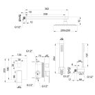 Falba süllyesztett csaptelep, Invena Paros zuhanyrendszer, fekete BS-09-004-L