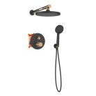 Falba süllyesztett csaptelep, Invena Moonlight zuhanyrendszer, fekete/rózsaarany BS-77-014-V