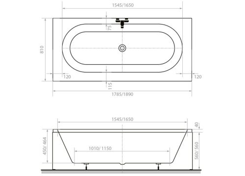 Kád, M-Acryl Flexa vágható kád 189x81