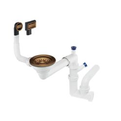   Mosogató szifon, Deante Space-Saver szifon 1 medencés mosogatóhoz szálcsiszolt bronz ZXY_C949