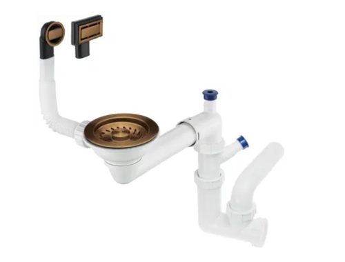 Mosogató szifon, Deante Space-Saver szifon 1 medencés mosogatóhoz szálcsiszolt bronz ZXY_C949