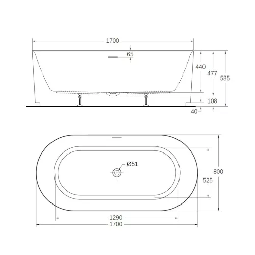 Kád, Wellis Pireas kád, fényes fehér 170x80 WK00217